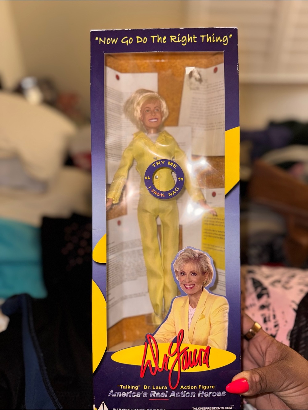 Dr. Laura Yellow Talking Action Figure - Collectible Home Accent